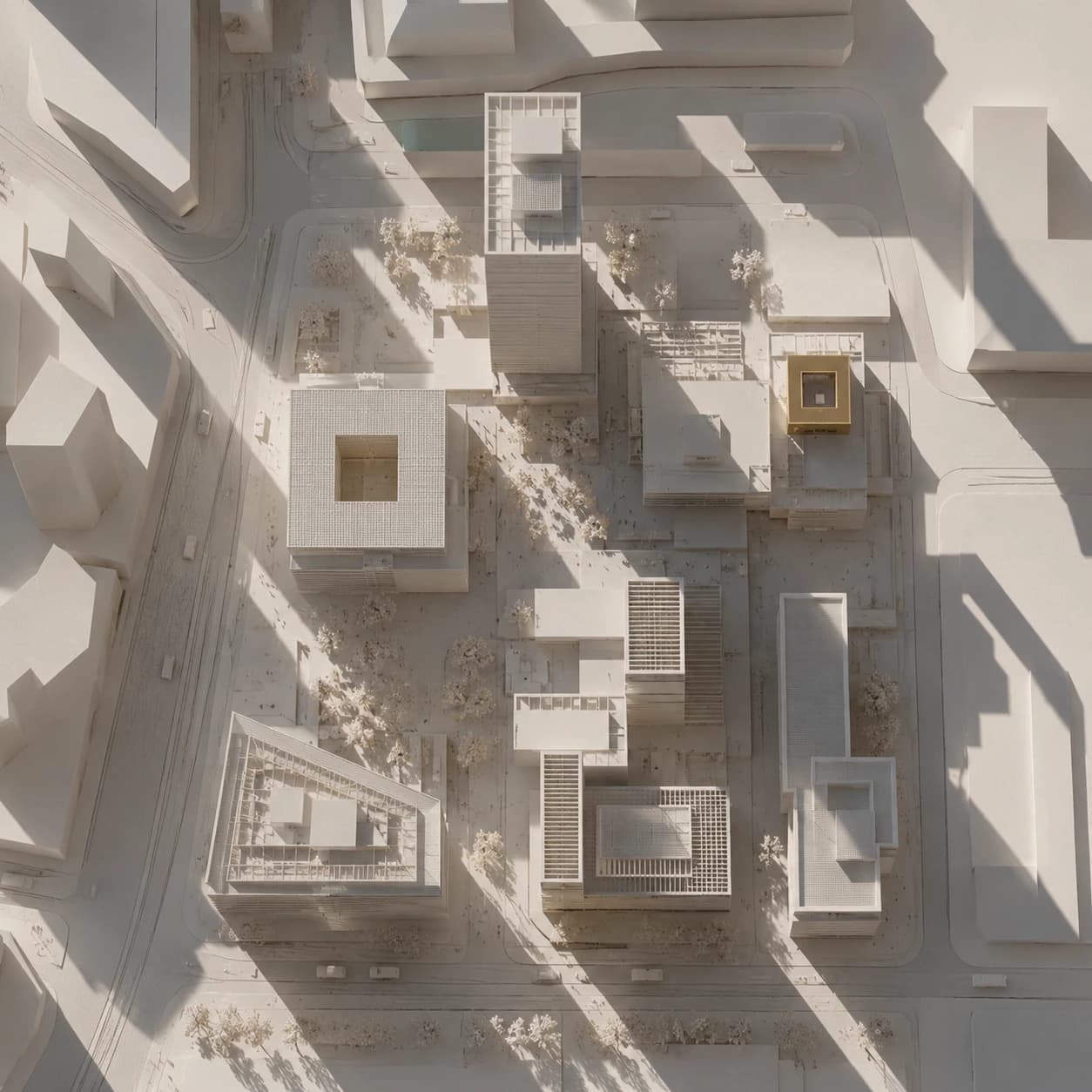 Architect reviewing plans on site