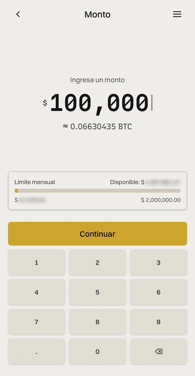 Sale amount entry in Mexican pesos