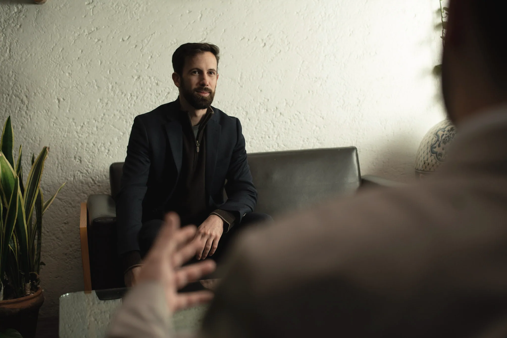 Tristan Borges Solari, Aureo's CPO, in a client consultation at the firm's office