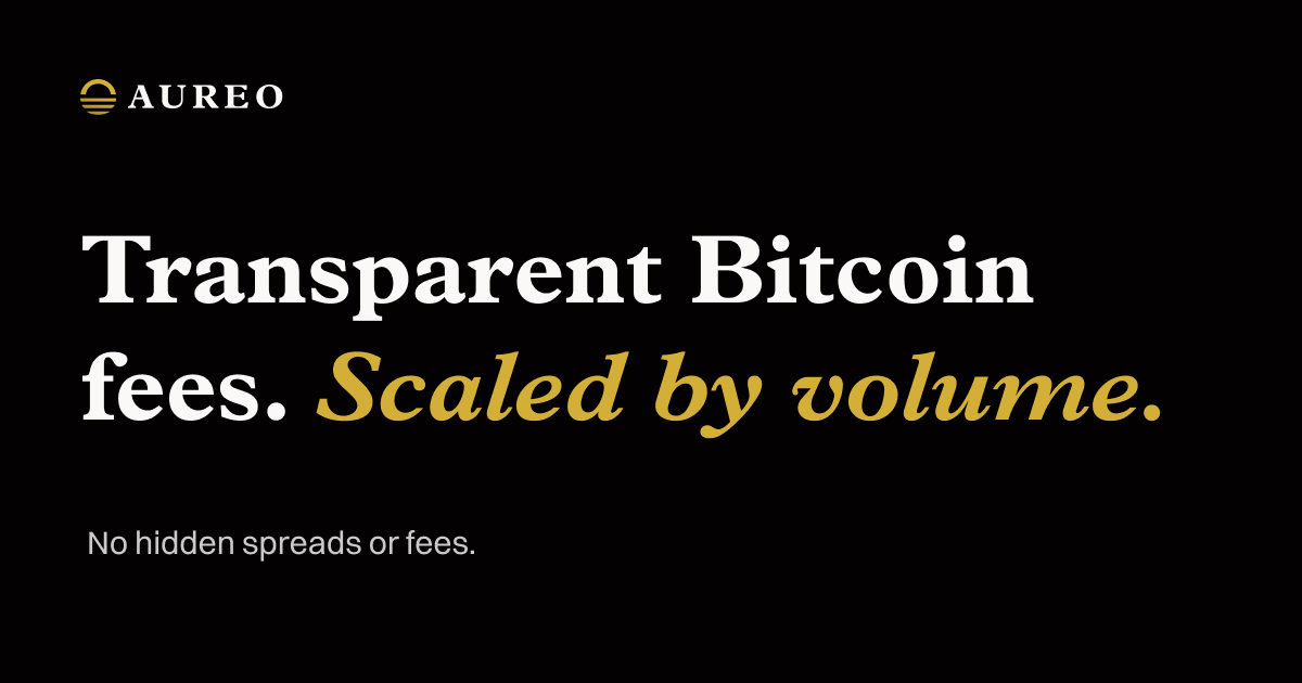 Pricing | Transparent fees scaled by volume | Aureo